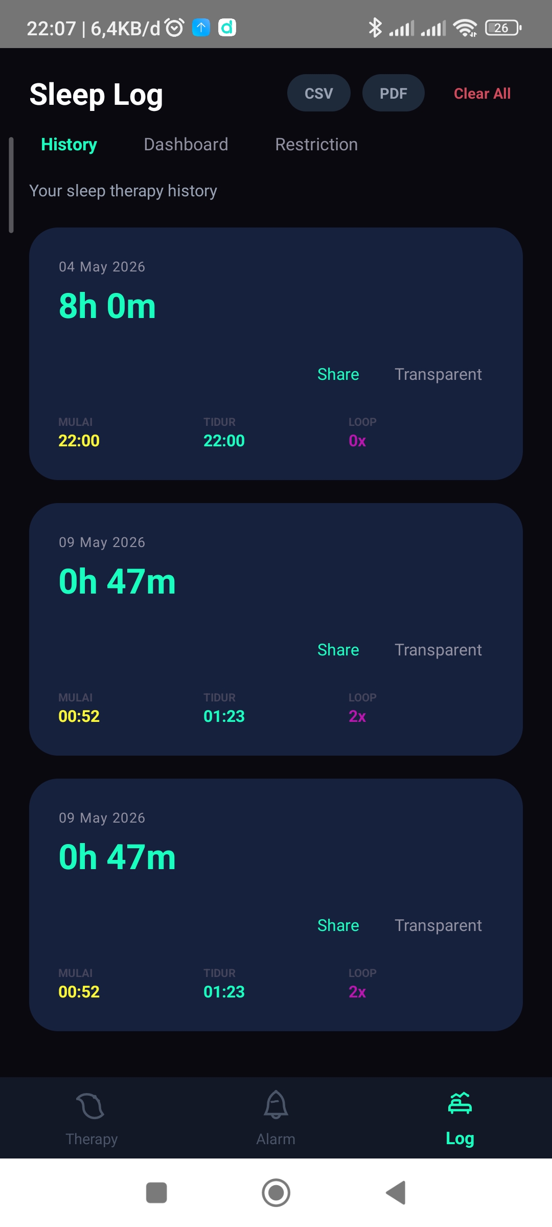 Sleep Log